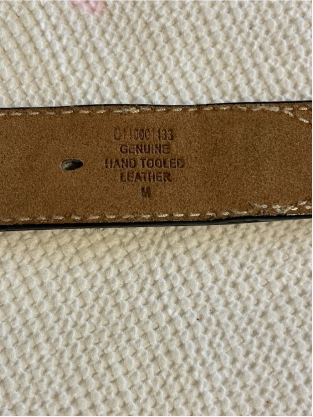 Angel Ranch Genuine Leather Belt Turquoise Silver Tone Hair On Western Buckle M